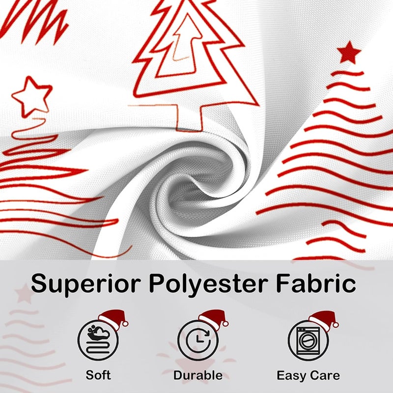 YOSTEV Christmas Shower Curtain, Red Christmas Tree Shower Curtains for Bathroom Decor, White Red Winter Holiday Shower Curtain, Merry Christmas Xmas Pine Fabric Cloth Bath Curtain, 72 x 72 Inch - Image 4